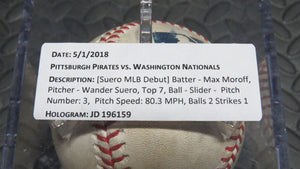 2018 Wander Suero Nationals 10th Career Pitch Game Used Baseball! From MLB Debut