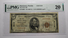 Load image into Gallery viewer, $5 1929 Marianna Florida FL National Currency Bank Note Bill Ch #6110 VF20 PMG