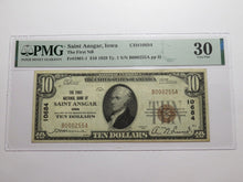 Load image into Gallery viewer, $10 1929 Saint Ansgar Iowa National Currency Bank Note Bill #10684 VF30 PMG St.