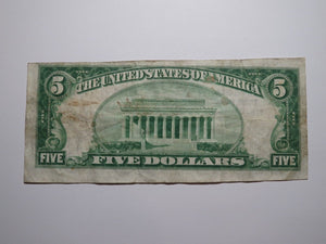 $5 1929 Hicksville New York NY National Currency Bank Note Bill Ch. #11087 RARE!