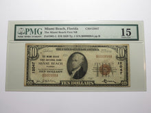 Load image into Gallery viewer, $10 1929 Miami Beach Florida FL National Currency Bank Note Bill #12047 F15 PMG