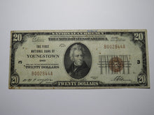 Load image into Gallery viewer, $20 1929 Youngstown Ohio OH National Currency Bank Note Bill Charter #3 FINE