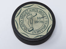 Load image into Gallery viewer, 1978 Vintage Tournoi Midget Amos Midget Tournament Game Used Hockey Puck