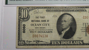 $10 1929 Ocean City New Jersey National Currency Bank Note Bill Ch. #6060 VF25!