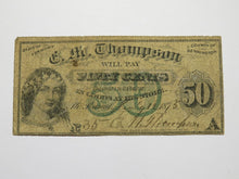 Load image into Gallery viewer, $.50 1875 North Pownal Vermont VT Obsolete Currency Bank Note Bill E.M. Thompson