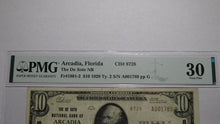 Load image into Gallery viewer, $10 1929 Arcadia Florida FL National Currency Bank Note Bill Ch. #8728 VF30 PMG