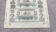 Load image into Gallery viewer, $1-$1-$2-$3 1860&#39;s Newport Rhode Island Obsolete Currency Uncut Sheet Bank Notes