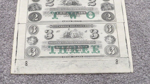 $1-$1-$2-$3 1860's Newport Rhode Island Obsolete Currency Uncut Sheet Bank Notes