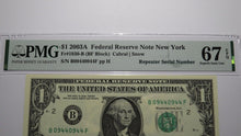 Load image into Gallery viewer, $1 2003 Repeater Serial Number Federal Reserve Currency Bank Note Bill PMG UNC67