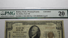 Load image into Gallery viewer, $10 1929 Ridley Park Pennsylvania PA National Currency Bank Note Bill 10847 VF20