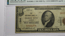 Load image into Gallery viewer, $10 1929 Derby Line Vermont VT National Currency Bank Note Bill Ch #1368 F15 PMG