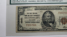 Load image into Gallery viewer, $50 1929 Oklahoma City Oklahoma OK National Currency Bank Note Bill Ch #4862 F15