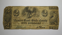 Load image into Gallery viewer, $2 1841 Bristol Pennsylvania PA Obsolete Currency Bank Note Bill! Bucks County