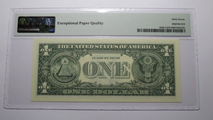 $1 2003 Radar Serial Number Federal Reserve Currency Bank Note Bill PMG UNC67EPQ