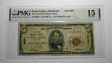 Load image into Gallery viewer, $5 1929 Pauls Valley Oklahoma OK National Currency Bank Note Bill Ch #5091 F15