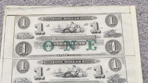 $1-$1-$2-$3 1860's Newport Rhode Island Obsolete Currency Uncut Sheet Bank Notes