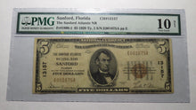 Load image into Gallery viewer, $5 1929 Sanford Florida FL National Currency Bank Note Bill Ch. #13157 VG10 PMG