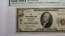 Load image into Gallery viewer, $10 1929 Louisa Kentucky KY National Currency Bank Note Bill Ch. #7122 VF25 PMG