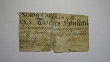 Load image into Gallery viewer, 1754 Twenty Shillings North Carolina NC Colonial Currency Note Bill! 20s RARE