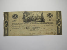 Load image into Gallery viewer, $5 1815 Alexandria Washington D.C. Obsolete Currency Bank Note Bill Merchants