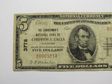 Load image into Gallery viewer, $5 1929 Chippewa Falls Wisconsin WI National Currency Bank Note Bill Ch. #3778