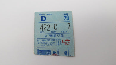 April 23, 1982 New York Rangers Vs New York Islanders Playoff Hockey Ticket Stub