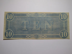 $10 1864 Richmond Virginia VA Confederate Currency Bank Note Bill RARE T68 VF+