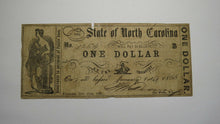 Load image into Gallery viewer, $1 1861 Raleigh North Carolina Obsolete Currency Bank Note Bill! State of NC