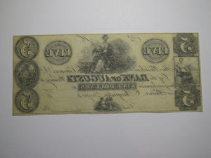 $5 18__ Augusta Georgia Obsolete Currency Note Bill Remainder Bank of Augusta