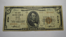 Load image into Gallery viewer, $5 1929 Islip New York NY National Currency Bank Note Bill! Charter #8794 FINE!