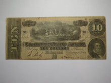 Load image into Gallery viewer, $10 1864 Richmond Virginia VA Confederate Currency Bank Note Bill RARE T68 VG