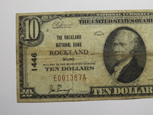 Load image into Gallery viewer, $10 1929 Rockland Maine ME National Currency Bank Note Bill Charter #1446 FINE