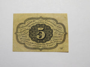 1863 $.05 First Issue Fractional Currency Obsolete Bank Note Bill! 1st Issue VF