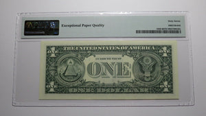 $1 2003 Radar Serial Number Federal Reserve Currency Bank Note Bill PMG UNC67EPQ