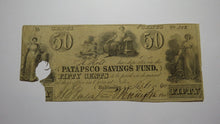 Load image into Gallery viewer, $.50 1840 Baltimore Maryland Obsolete Currency Bank Note Bill Patapsco Savings!