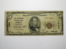 Load image into Gallery viewer, $5 1929 Derby Connecticut National Currency Bank Note Bill Ch. #1098 Birmingham