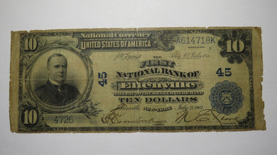 $10 1902 Ellenville New York NY National Currency Bank Note Bill Ch. #45 RARE!