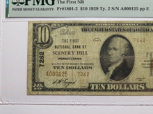 Load image into Gallery viewer, $10 1929 Scenery Hill Pennsylvania PA National Currency Bank Note Bill #7262 F15