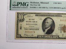 Load image into Gallery viewer, $10 1929 Wellston Missouri MO National Currency Bank Note Bill Ch #8011 VF25 PMG