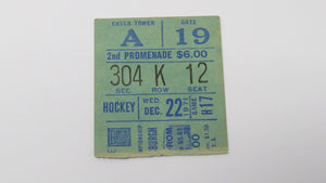 December 22, 1971 New York Rangers Vs Pittsburgh Penguins NHL Hockey Ticket Stub