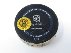 2021-22 Evgenii Dadonov Vegas Golden Knights Game Used Goal Puck Jack Eichel A.