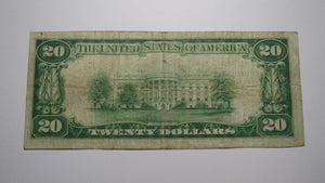 $20 1929 Steward Illinois IL National Currency Bank Note Bill Charter #6543 VF!