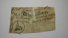 Load image into Gallery viewer, 1754 Forty Shillings North Carolina NC Colonial Currency Bank Note Bill 40s RARE