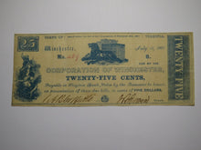 Load image into Gallery viewer, $.25 1861 Winchester Virginia VA Obsolete Currency Bank Note Bill Corp. of Win.