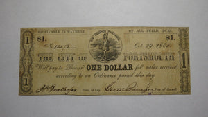 $1 1862 Portsmouth Virginia VA Obsolete Currency Bank Note Bill City of Port.