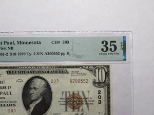 $10 1929 Saint Paul Minnesota National Currency Bank Note Bill Ch #2522 VF35 St.