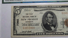 Load image into Gallery viewer, $5 1929 New Prague Minnesota MN National Currency Bank Note Bill! #7092 VF30 EPQ