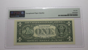 $1 2003 Radar Serial Number Federal Reserve Currency Bank Note Bill PMG UNC66EPQ