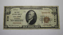 Load image into Gallery viewer, $10 1929 San Jose California CA National Currency Bank Note Bill Ch. #2158 FINE+