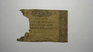 1818 $.06 Brookville Indiana IN Fractional Currency Obsolete Note! Branch Bank